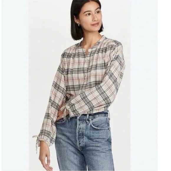 Faherty Womens Everleigh Long Sleeve Button Down Size Small Plaid cotton - Picture 1 of 8